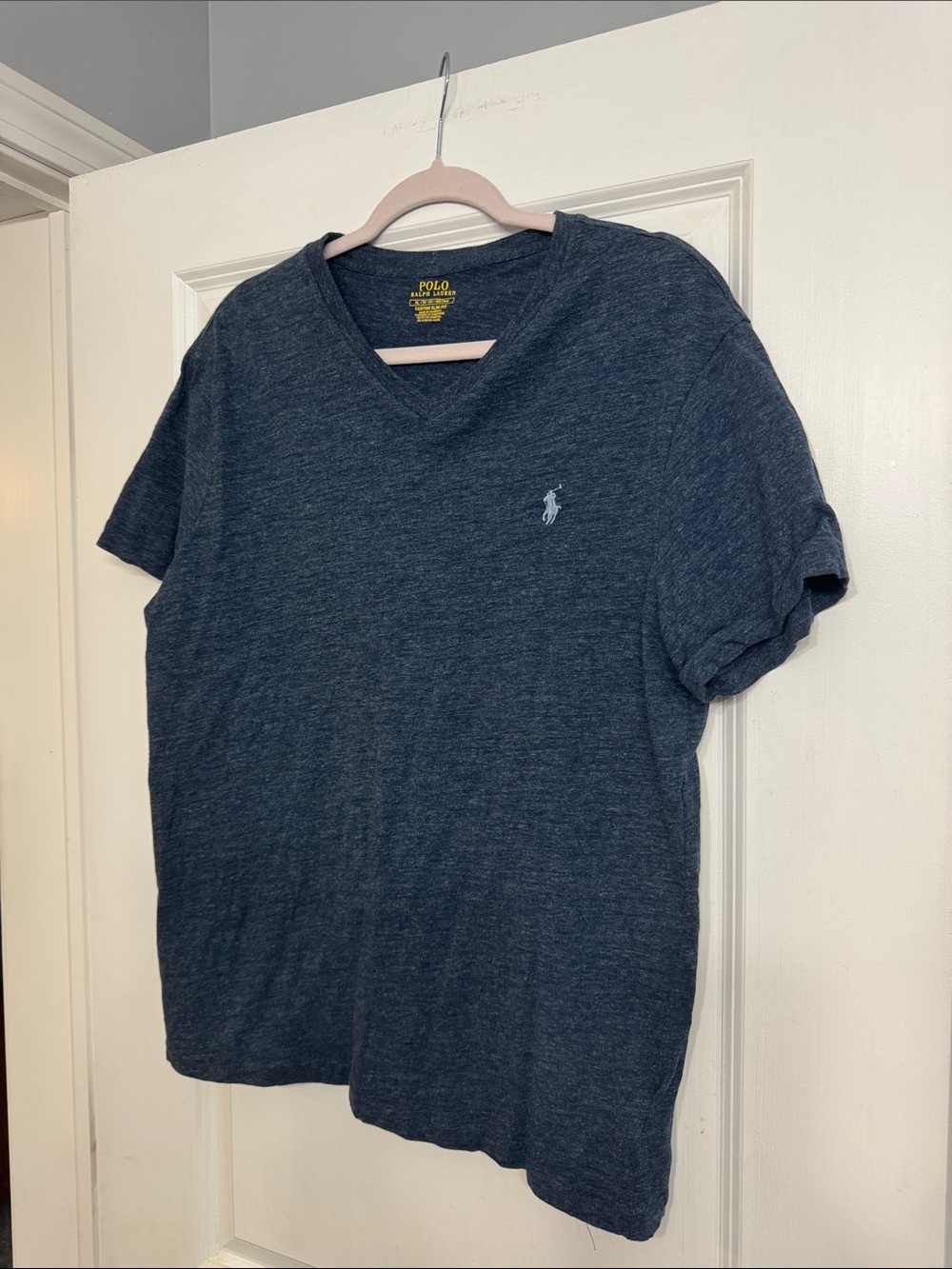 Polo by Ralph Lauren Men’s Heather Navy V-Neck Tee